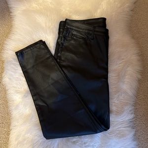 Black Faux Leather Skinny Pants